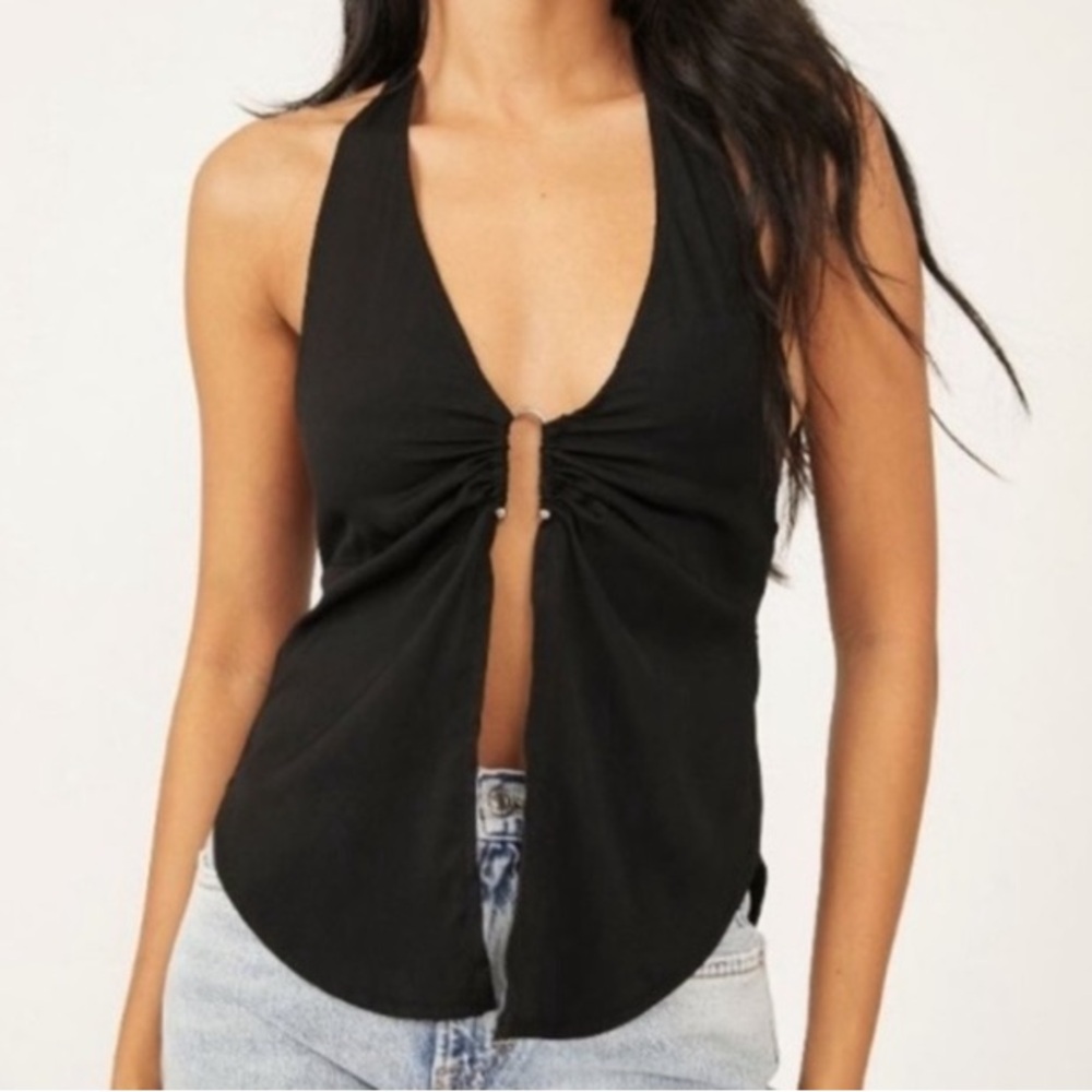 FREE PEOPLE Calista Top in Black size:Large